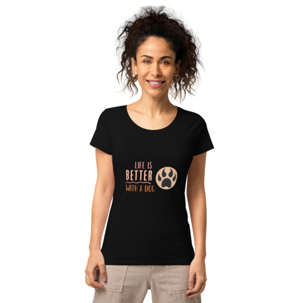 Basic Bio-T-Shirt für Damen, Life is better with a dog